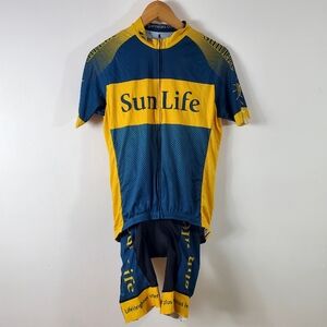 Louis Garneau SunLife Blue and Yellow Cycling Set sz M